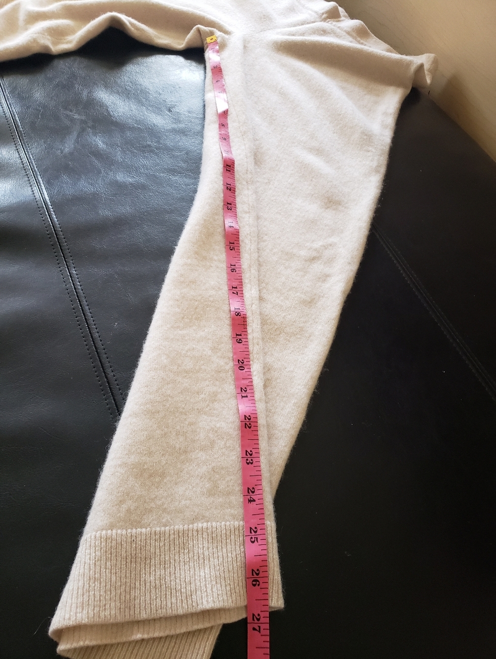 Saks Fifth Avenue 100% Cashmere Wide-Leg Knit Pants in Cream - Picture 15 of 16